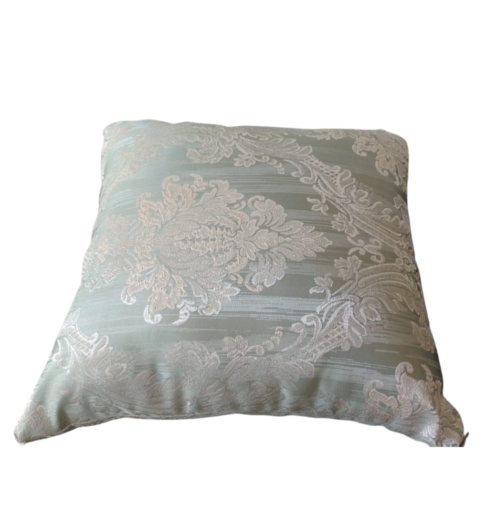 Elegant Sage Damask Throw Pillow – Classic Textured Accent Cushion